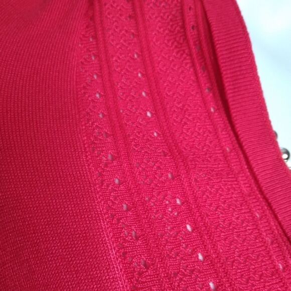 Cable & Gauge Open Cardigan Red XL - Picture 6 of 13